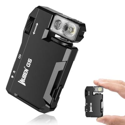 WUBEN G5 Rechargeable EDC Flashlight, 400 Lumens Dual Light Sources Mini Flashlight with RGB Light, Portable Flat Pocket, Magnetic (Black) 192271071527