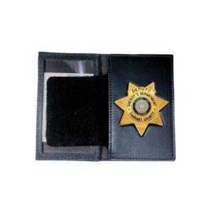 Boston Leather Book Style Badge Case, Oversized Id Window, Black - 110-S-4018 192375005459