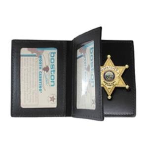 Boston Leather Book Style Badge Case, Double Id, Black - 122-S-4018 192375007538