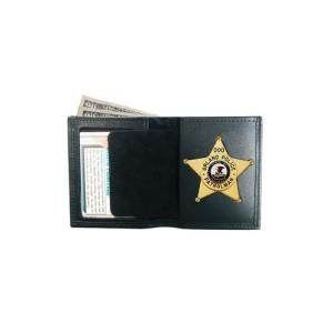 Boston Leather Book Style Badge Wallet, Black - 150-4018 1504018