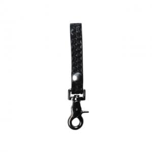 Boston Leather 3/4 Key Loop With Deluxe Key Snap, Black - 5457-3