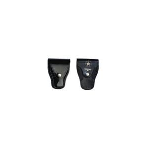 Boston Leather Covered Snap Back Handcuff Holder, Black, 5518-2-N