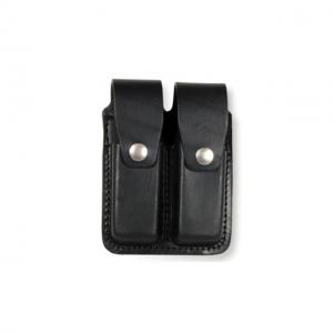 Boston Leather Clip Pouch. Double 9mm & 40 Mm, Black - 5601-1-GLD 56011GLD