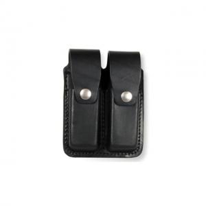 Boston Leather Double Mag Holder For 9mm/40cal, Nickel, Basket Weave, Black, 5601-3 56013