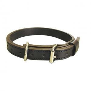 Boston Leather Leather Police K-9 Dog Collar With Nickel Hardware - 8301-1-22 BK