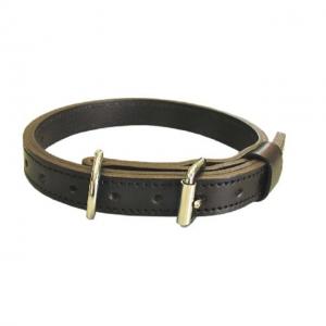 Boston Leather Leather Police K-9 Dog Collar With Nickel Hardware - 8301-1-24 BK