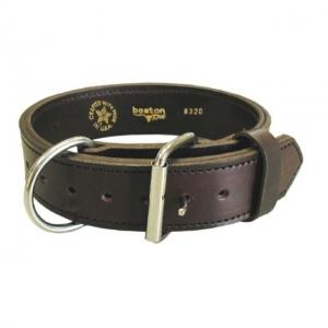 Boston Leather Leather Agitation Dog Collar, 2inch With Nickel Hardware - 8320-1-20 BK