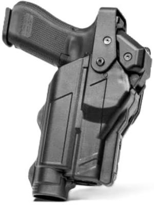 Alien Gear Holsters Rapid Force Duty Holster LVL 3 w/Light-Bearing w/Clamshell Packaging, Glock 19/45 Gen 1-5/19X/19 MOS/23 Gen 1-4/44/45 MOS, Right Hand, Matte Black, RD-M-0057-BK-RH-L1-C