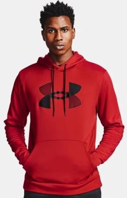 Under Armour Men's UA Armour Fleece Big Logo Hoodie Sweatshirt - 1357085 - Red/Black (600)
