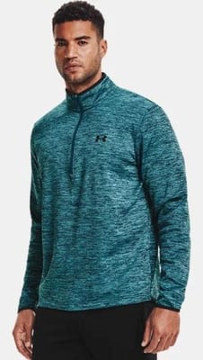 Under Armour Men's UA Armour Fleece 1/2 Zip Long Sleeve T-Shirt - 1357145 - Dark Cyan/Black (463)