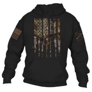 Grunt Style Realtree Edge Rifle Flag Hoodie - Men's, Black, 2XL, GS3652-2XL