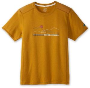 Brooks Distance Short Sleeve 2.0 - Men's, Ochre/BR Mountain Run, XL, 211453236.040