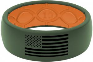 Groove Life America Moss Flag Silicone Ring, Green/Black, 11, 13986