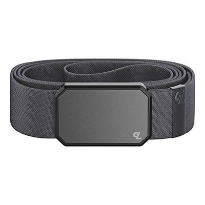 Groove Life Groove Belt Gun Metal/Stone - Men's Stretch Nylon Belt with Magnetic Aluminum Buckle, Lifetime Coverage 