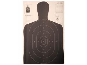 NRA Official Silhouette Target B-27E 50 Yard Paper Black/White Package of 100 - 788778 197706788778