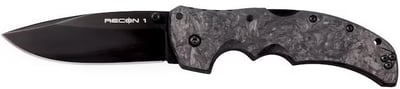 Cold Steel Limited Edition Recon 1 Pocket Knife 4" Spear Point CPM S35VN Black Blade Fat Carbon Handle Dark Matter 198954003717