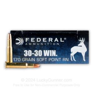 30-30 - 170 Grain SP Round Nose- Federal Power-Shok - 200 Rounds 3030B