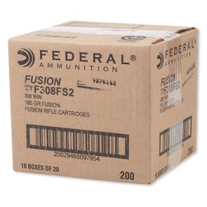 Federal Fusion .308 Win Ammunition 165 Grain Bonded Soft Point 2700 fps F308FS2