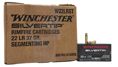 Winchester Ammo Defender Silvertip 22LR 37 Gr SHHP 2000 rd CASE - $249.99 (Free Shipping over $600) W22LRST