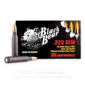 223 Rem - 55 Grain FMJ (Nonmagnetic Bullet) - Black Bear - 500 Rounds 24607094862998