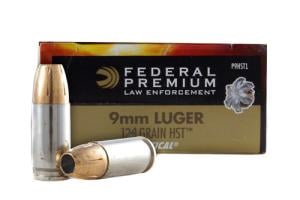 Federal Premium HST 9mm Luger Ammo 124 Grain HST JHP Projectile FEDEP9HST1CS