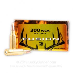 300 WSM - 165 Grain SP - Federal Fusion - 20 Rounds F300WSMFS1