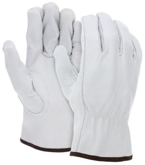 MCR Safety Leather Drivers Work Gloves, Buffalo Grain Leather, Keystone Thumb, White, XX - Large, 3313XXL 30045143637165
