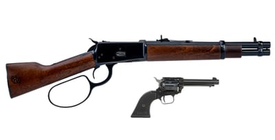 Heritage Mfg 92 Ranch Hand 44 Magnum 6rd 12" Barrel Lever Action Pistol & Rough Rider .22LR 6rd 4.75" Barrel Black Revolver 