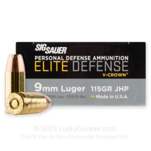 9mm - 115 Grain V-Crown JHP - Sig Sauer Elite Performance - 500 Rounds 30798681501749