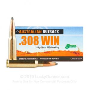 308 - 165 gr SBT Sierra GameKing - Australian Outback - 20 Rounds AOB308SGK