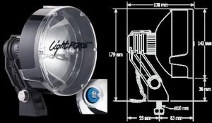 Lightforce RMDL Driving Light 140Mm, Hid Twin Pack 12V 35W Remote Gear 5000K HID140T