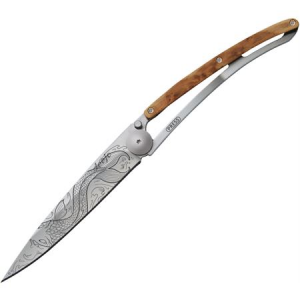Deejo 1CB015 Fish Juniper 37g Framelock Folding Pocket Knife