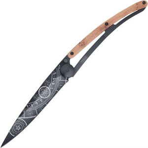 Deejo 1GB113 Fantasy Witchcraft Black 37g Framelock Folding Pocket Knife