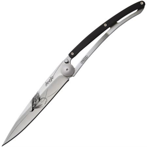 Deejo 1CB036 Tattoo 37g Silver Wilkinson Linerlock Folding Pocket Knife