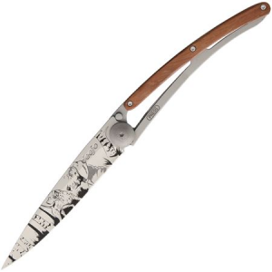 Deejo 1CB037 Tattoo 37g Hunting Day Linerlock Folding Pocket Knife