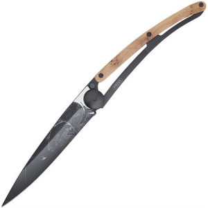Deejo 1GB121 Tattoo 37g Juniper Trout Linerlock Folding Pocket Knife