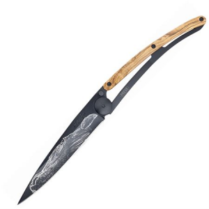 Deejo 1GB140 Tattoo Black 37g Warmblood with Olive Wood Handle