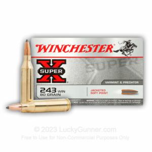 243 - 80 Grain JSP - Winchester Super-X - 200 Rounds X2431