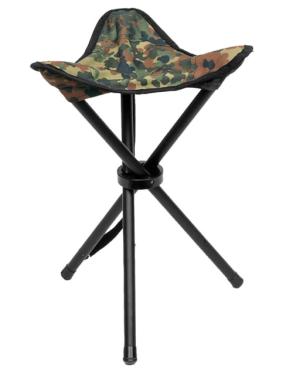 MIL-TEC 3-Leg Folding Stool, Flecktarn Camo, 14450021