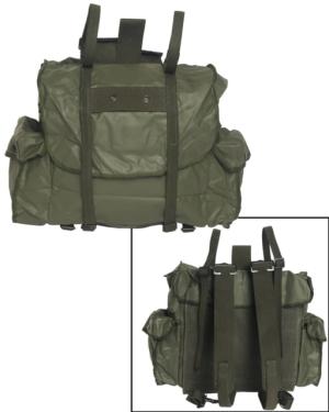Military Surplus Belgium Vinyl Rucksack Used, Olive Drab, Small, 91403510