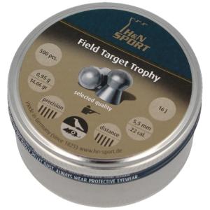 H&N Sport Field Target Trophy .22 Caliber 14.46 Grain Air Rifle Pellets, 500 Rounds, Silver, Small, 92105550005