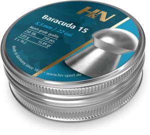 H&N Sport Baracuda .22 Caliber 15.89 Grain Air Rifle Pellets, .250 Rounds, Silver, Small, 92145520002