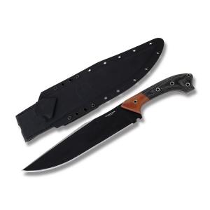 Condor Tool and Knife Atrox Fixed Blade with Two Tone Micarta Handles and Black Traction Powder Coated 1075 High Carbon Steel Clip Point 11" Clip Point Plain Edge Blades Model 61719/CTK1814-10.8HC