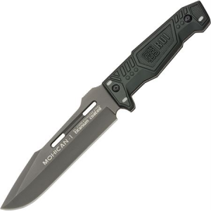 RUI Tactical Knives 31996 Mohican I Tactical Fixed Blade Knife with Black Rubberized Aluminum Handles