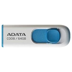 ADATA Technology Adata C008 64GB USB 2.0 Retractable Scratchproof and Dirt-Repellent Flash Drive (Blue) AC008-64G-RWE