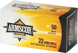 Armscor Precision Inc Armscor Ammo .22lr High-vel 36gr. Plated Lead Hp 50-pack 50015PH
