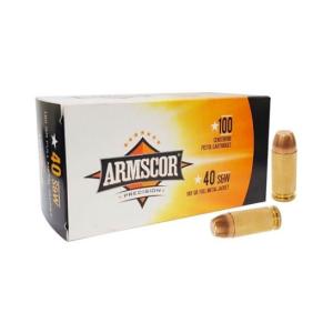 Armscor Centerfire Handgun Brass .40 SW 180-Grain 100-Rounds FMJ 4806015503184