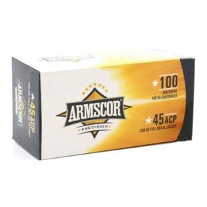 Armscor Centerfire Handgun Brass .45 ACP 230-Grain 100-Rounds FMJ 50443