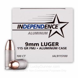 9mm - 115 Grain FMJ - Independence (Aluminum) - 500 Rounds 50004544617859