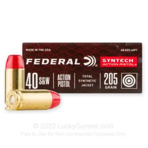 40 S&W - 205 Grain Total Synthetic Jacket - Federal Syntech Action Pistol - 500 Rounds AE40SJAP1